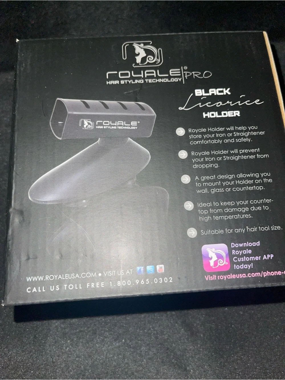 Royale Pro Black straightener Holder – Black Hair Tool Holder NWT